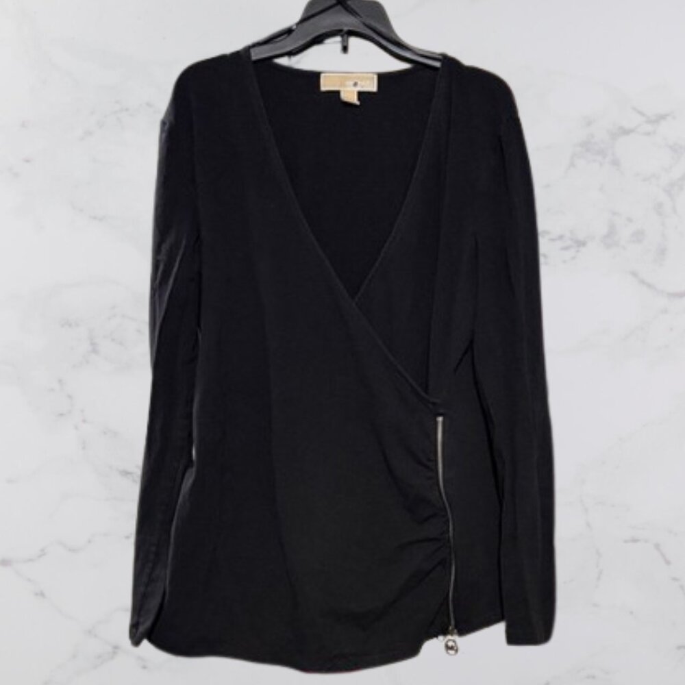Michael Kors Black wrap style top Size L